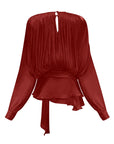 Eugénie Red Fully Pleated Ruffled Mini Dress
