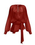 Eugénie Red Fully Pleated Ruffled Mini Dress
