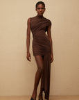 Nads Maroon Midi Dress