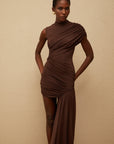 Nads Maroon Midi Dress