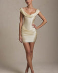 Melissa Off-Shoulder Draped Mini Dress