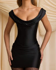 Melissa Off-Shoulder Draped Mini Dress