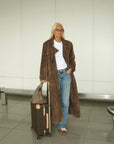 Vegan maxi suede coat