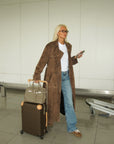 Vegan maxi suede coat