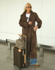 Vegan maxi suede coat