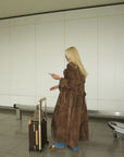 Vegan maxi suede coat