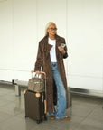 Vegan maxi suede coat