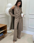 Relaxed Fit Knit Three-Piece Lounge Set