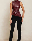Sculpted Faux Leather Sleeveless Top