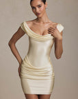 Melissa Off-Shoulder Draped Mini Dress