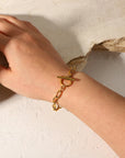18K Gold-Plated Stainless Steel Toggle Chain Bracelet