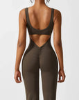 V-Back Flared Jumpsuit
