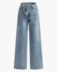 Wide-Leg Jeans with Asymmetric Waist