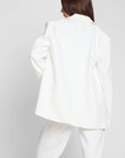 Classic Column Oversized Blazer - White
