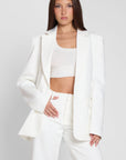 Classic Column Oversized Blazer - White
