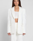 Classic Column Oversized Blazer - White
