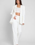Classic Column Oversized Blazer - White