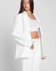 Classic Column Oversized Blazer - White