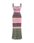 Sandrine contrast-color knitted midi dress