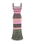 Sandrine contrast-color knitted midi dress