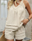 Sleeveless Two-Piece Outfit