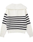 Fienta Stipped zipper sweater