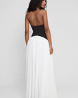 Harlowe Contrast Corset Maxi Dress - White