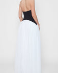Harlowe Contrast Corset Maxi Dress - White