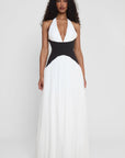 Harlowe Contrast Corset Maxi Dress - White