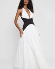 Harlowe Contrast Corset Maxi Dress - White
