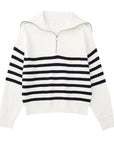 Fienta Stipped zipper sweater
