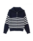 Fienta Stipped zipper sweater
