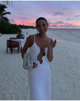 Nina - Elegant Deep V Neck Maxi Dress