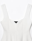 DEEABAE 2025 Summer New Women's Clothing Simple And Fashionable Short Skirt Style Hem Elastic Round Neck Top