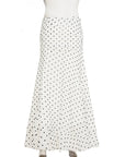 hirigin Polka Dot Floor-length Chiffon Skirt French Style Ruffled Mesh A-line Skirts Elegant Maxi Bottoms High Waist Streetwear