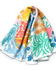 Fresh colorful tropical forest printed natural silk twill women scarf real silk scarves ladies spring autumn shawl luxury gifts
