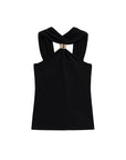 TRZA Women's Fashion Knit Halterneck Tank Top Gold Appliques Wide Straps Camisole Female Topwear
