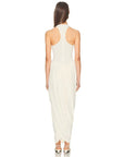 Blifanbo Pleated Elegant O Neck Maxi Dress For Women Off-shoulder Fashion Slim Fit Sleeveless Patchwork Sexy Club Party Dress