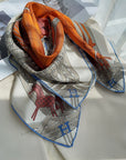 Horse Head Print Scarf 90cm Mulberry Square Hem Roll Shawls Luxury Designer Bandana Twill Neck Hair Head Scarves