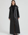Delphine Extra Long Leather Trench Coat