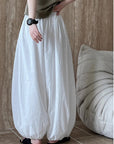 Oversized Bloomers 2025 New Summer Elegant Fashion Women Lantern Pants Casual Loose Breathable Cotton Wide Leg Pants