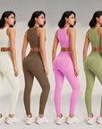 Yoga Clothing Set Women's High Waisted Leggings and Top Two Piece Seamless Fitness Exercise Clothing Fitness Underwear plus size