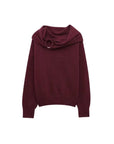 TRZA Off-the-Shoulder Knit Sweater for Women with Metal Ring Straight Neck Long Sleeve Chic Pullover Top Fashionable Female Wear