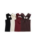 TRZA Women's Fashion Knit Halterneck Tank Top Gold Appliques Wide Straps Camisole Female Topwear