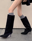 JOZHAMTA Size 34-40 Women Real Leather Knee High Boots Sexy Thin High Heels Shoes For Winter Boots Office Lady Dress Long Boots