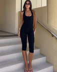 kliou Casual Playsuits Women Basic Solid Summer Halter Cleavage Backless Stretch Skinny Rompers Female Gym Sporty One Piece New