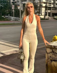 MUJER 2025 Long Jumpsuit Woman Flared Fitness Jumpsuits for Women Black Summer Woman Jumpsuit Sexy Sleeveless Backless Overalls