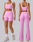 Womens 2 Piece Workout Running Sets,Hot Shot Skort Set Y2K Cropped Tank Top and Pants Outfits Sweatsuits