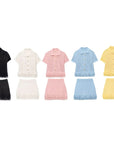 TRAFZA 2025 Spring Summer Sexy Knitted Tassel Solid Women Suit Fashion Turndown Collar Hollow Out Shirt Elastic Wasit Mini Skirt