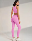 Yoga Clothing Set Women's High Waisted Leggings and Top Two Piece Seamless Fitness Exercise Clothing Fitness Underwear plus size